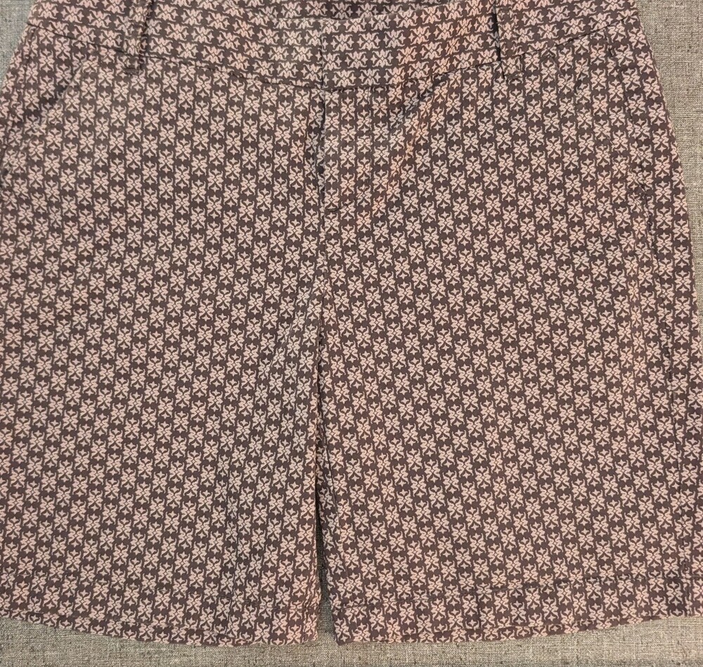 Caslon Women's Geometric Print Cotton Shorts Size 10